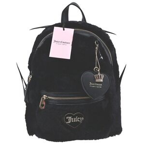 Y2K NWT Insp Juicy Couture Black Faux Fur Backpack Fairy Grunge E-girl Vamp